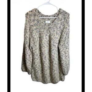 Lou & Grey Marled Fuzzy Multicolor Sweater Size Large